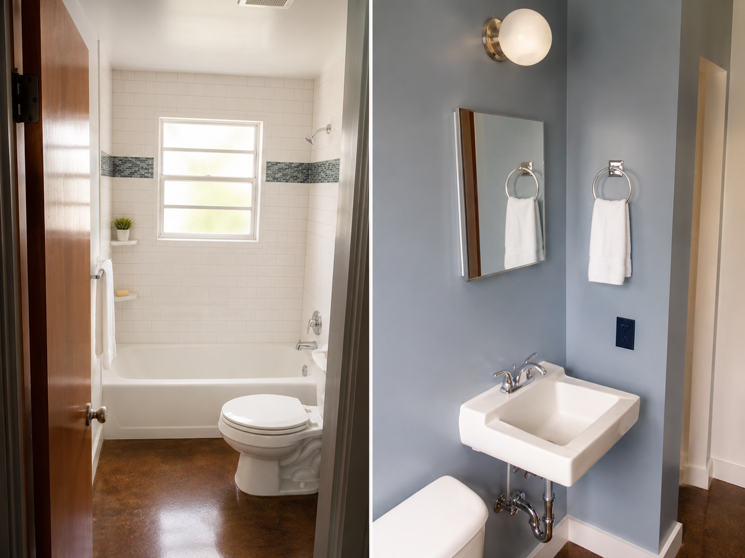 Urban Star Apartments bathroom collage with tub and sink views